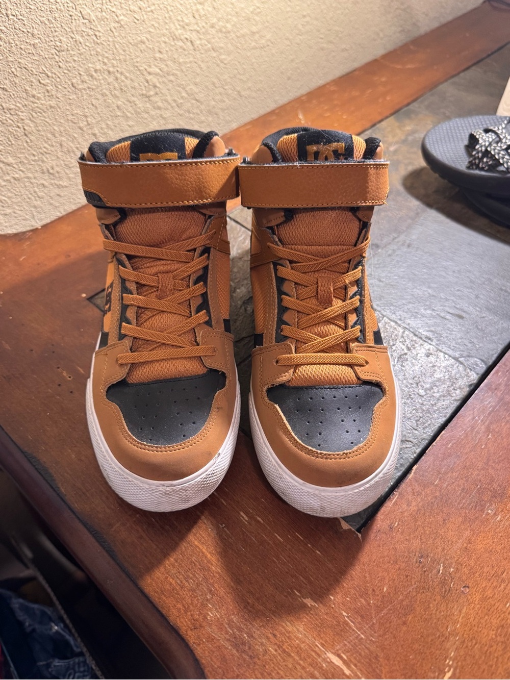 DC Men's High-Top Sneakers in Brown and Black